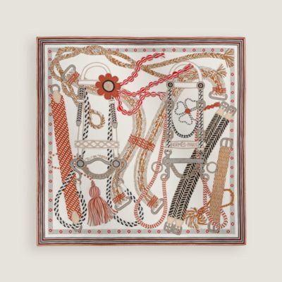 カレダブルフェイス 140 《朝の散歩・バンダナ》 - ホワイト | Hermès